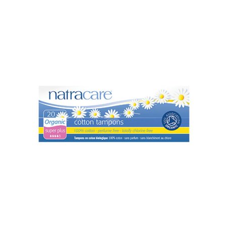 Natracare Organic Cotton Super Plus Tampons 20 Count, Chlorine-Free