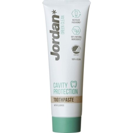 Jordan Toothpaste Green Clean Cavity Protection with Fluoride 100% Vegan and Made of Natural Ingredients for Adults