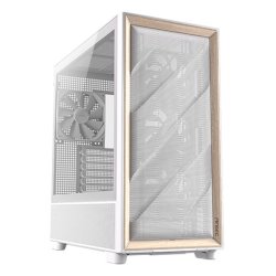 Antec FLUX Gaming Case w/ Glass Side, E-ATX, Multi Vent Design, Mesh/Wood Front, 5 PWM Fans, ARGB PWM Fan Hub, USB-C,