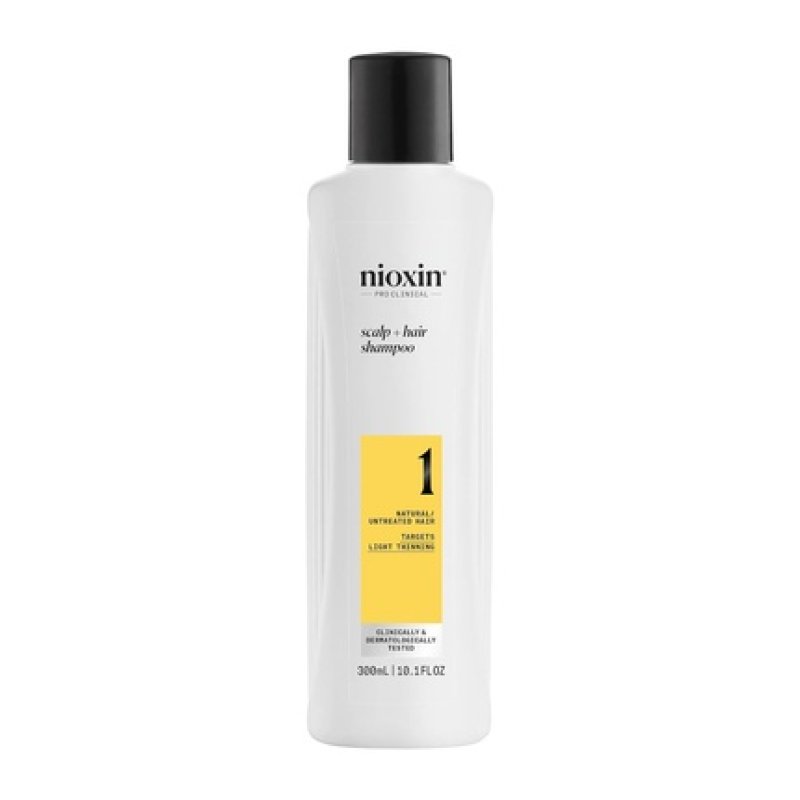 Nioxin Scalp Hair System 1 Shampoo Deep Cleansing Shampoo for Untreated Hair Prevents Thinning Hair with Biotin &