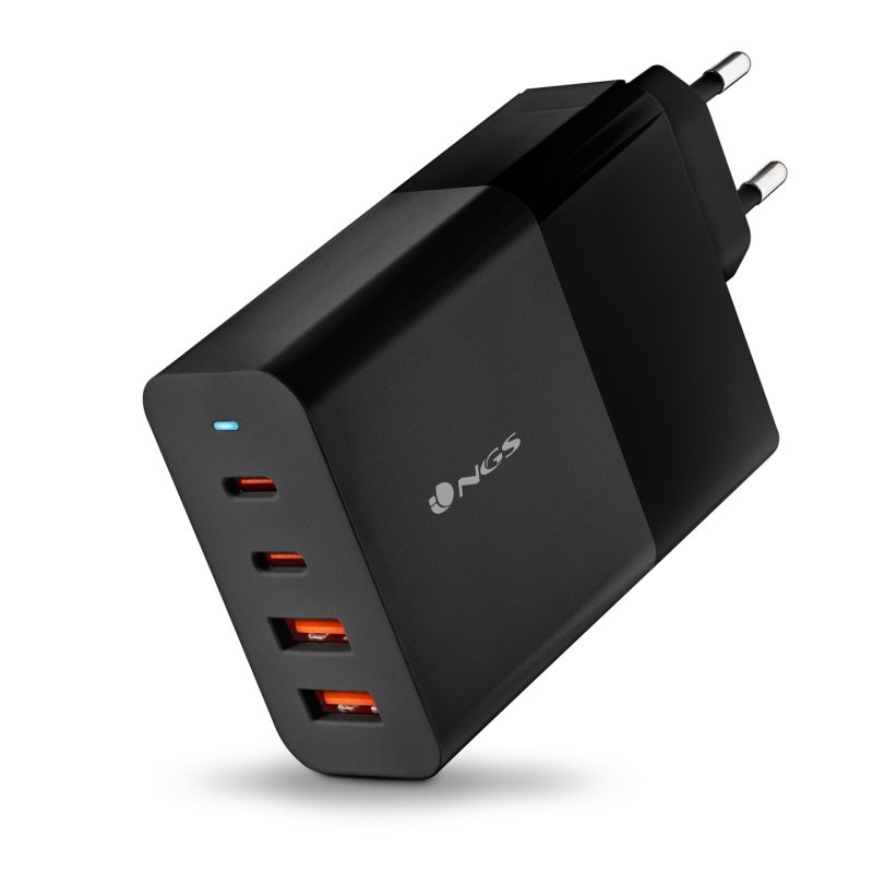Chargeur secteur NGS Bud 2x USB-C 2x USB-A 100W (Noir)