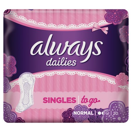 Always Dailies Singles to Go Fresh Panty Liners 20 Count