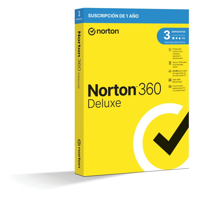 NORTON 360 DELUXE 25GB ES 1 USER 3 DEVICE 12MO GENERIC1 RSP MM GUM
