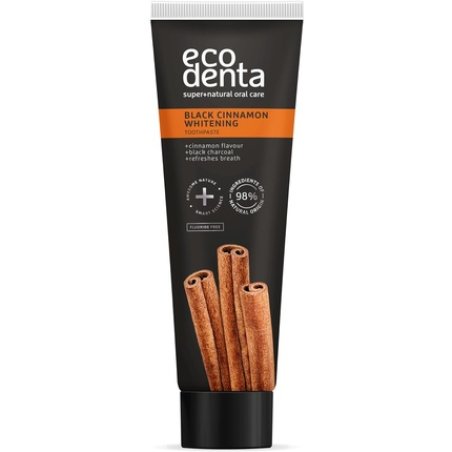Ecodenta Black Cinnamon Teeth Whitening Toothpaste Cinnamon Flavour Natural Fluoride Free 100ml