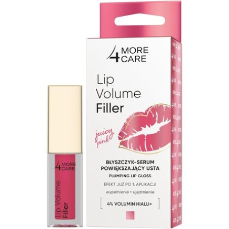 More4Care Lip Volume Filler Lip Gloss Lip Augmentation Serum Juicy Pink 4.8g