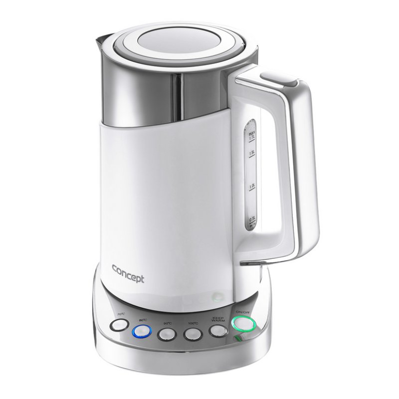 Concept RK3170 electric kettle 1.7 L 2200 W Stainless steel White