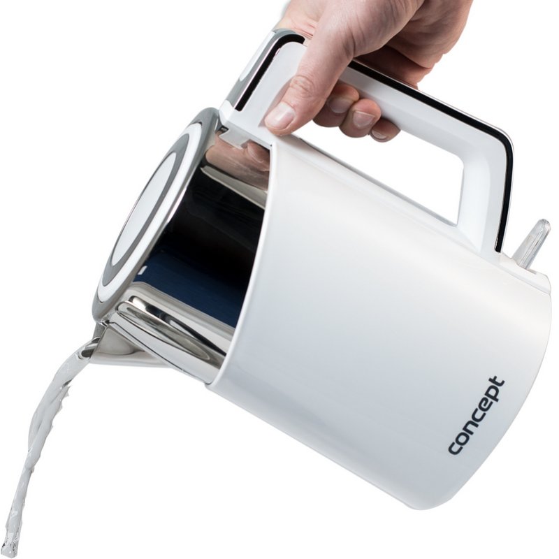 Concept RK3170 electric kettle 1.7 L 2200 W Stainless steel White