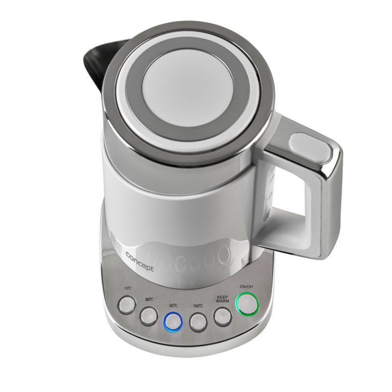 Concept RK3170 electric kettle 1.7 L 2200 W Stainless steel White