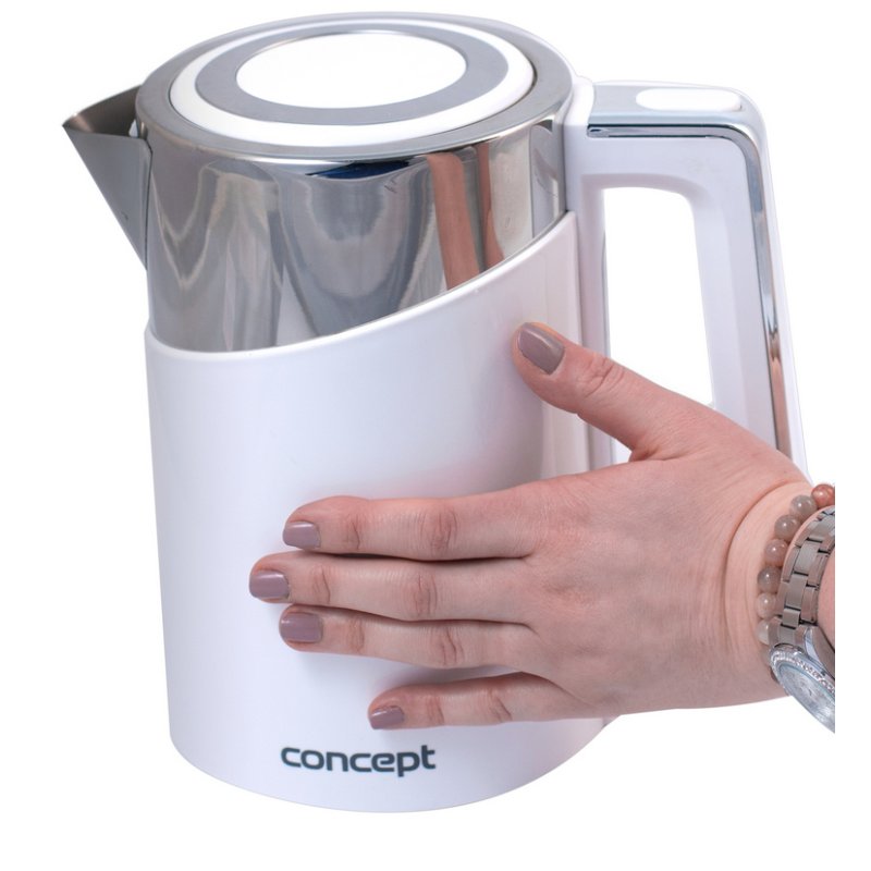 Concept RK3170 electric kettle 1.7 L 2200 W Stainless steel White