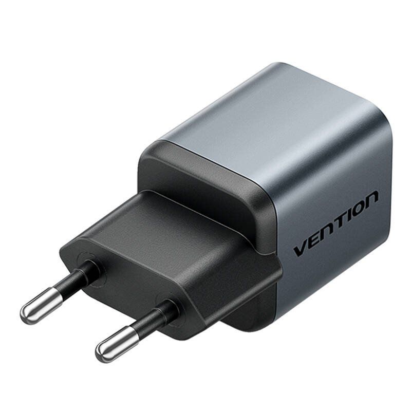 GaN Vention USB-C 20W Charger USB-C-L 1m Cable (Gray)