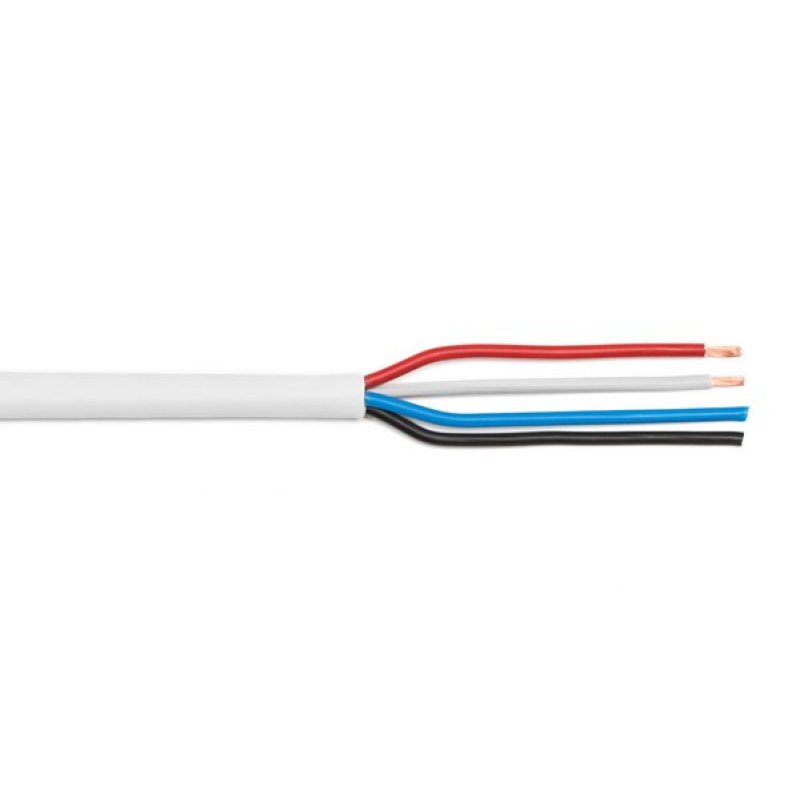 Speaker cable round 4 x 2.5mm² white sheath