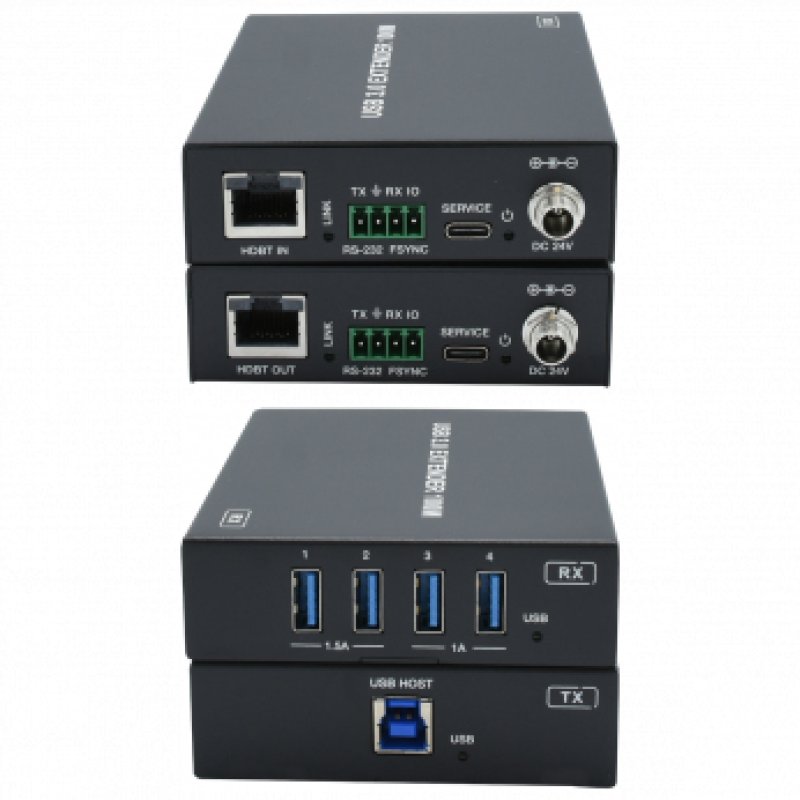 USB 3.0 extender over Cat6A cable up to 100m, USB 3.2 Gen1 - 5 Gbps with data tr