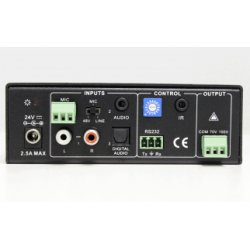 40W Audio Amplifier (70V/100V), with 2 stereo inputs, 1 digital audio input, 1 M