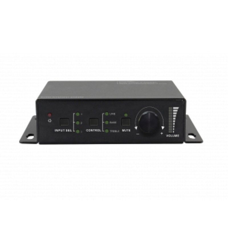 2x50W Audio Amplifier (Class-D energy saver standard), with 3 inputs: InfraRed,