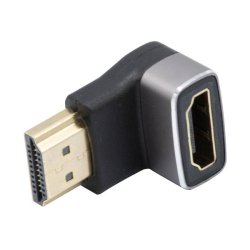 HDMI 2.1 male to female, 90 angle, metal, gold plated