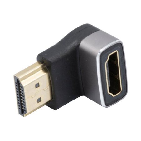 HDMI 2.1 male to female, 90 angle, metal, gold plated