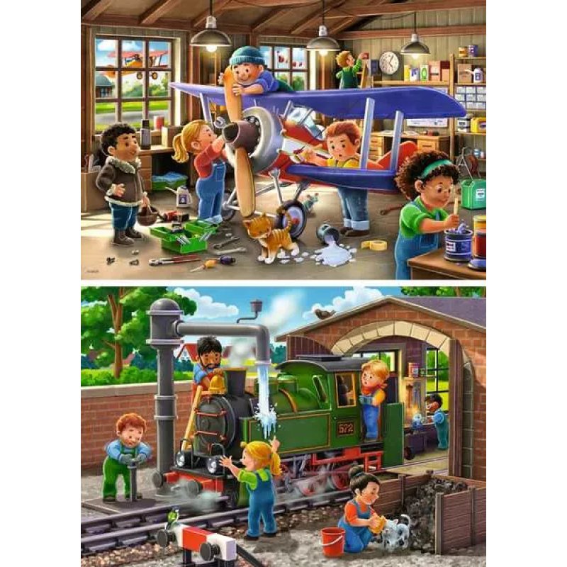 Ravensburger - Airplane & Train Repairs 2x24p - (12004044)