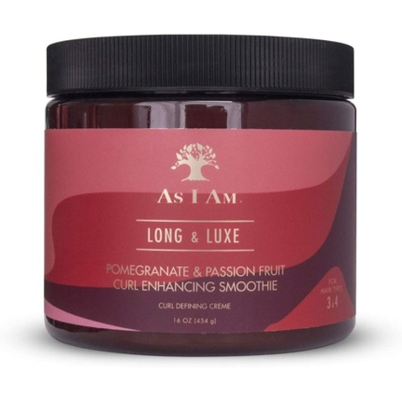 As I Am Long and Luxe Curl Enhancing Smoothie 16oz Lightweight Coil Defining Creme Enriched with Pomegranate and