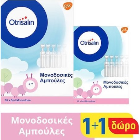 Otrisalin Promo Physiological Solution For Cleaning And Hydrating The Nose - 30 X 5ml With 18 Free 5ml Ampoules
