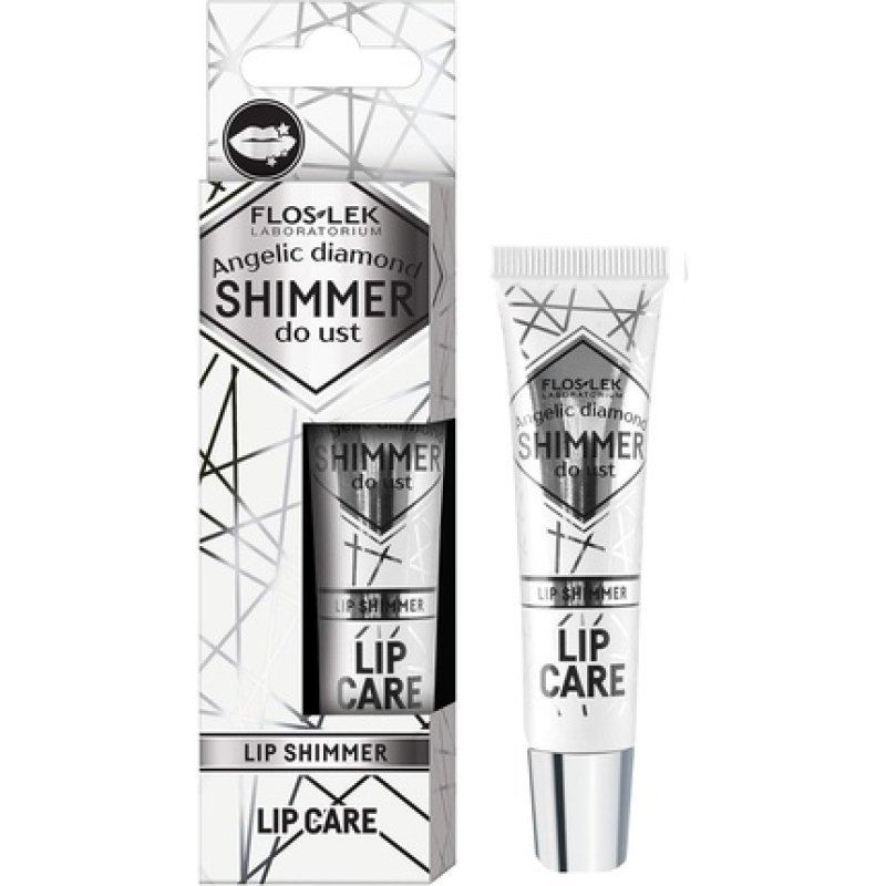 FLOSLEK Angelic Diamond Lip Shimmer Lip Gloss 10g - Moisturizing Glitter Lipstick with 3D Effect and 7 Natural Oils