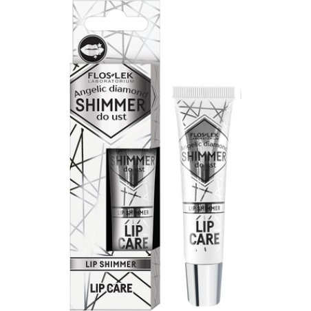 FLOSLEK Angelic Diamond Lip Shimmer Lip Gloss 10g - Moisturizing Glitter Lipstick with 3D Effect and 7 Natural Oils