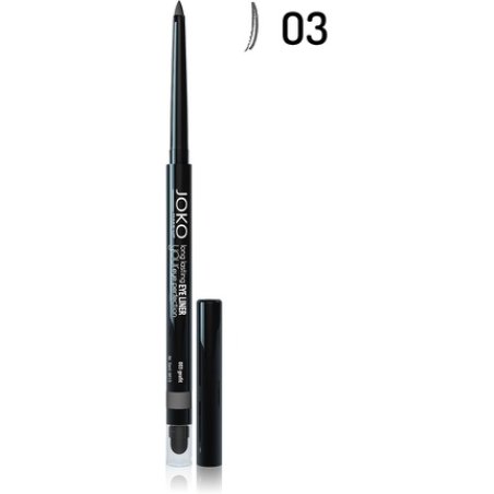 JOKO Long Lasting Eye Liner Automatic with Sharpener and Smudger 003 Graphite Grey