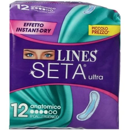 Lines Silk Ultra Long Anatomical Sanitary Pads 12 Pieces