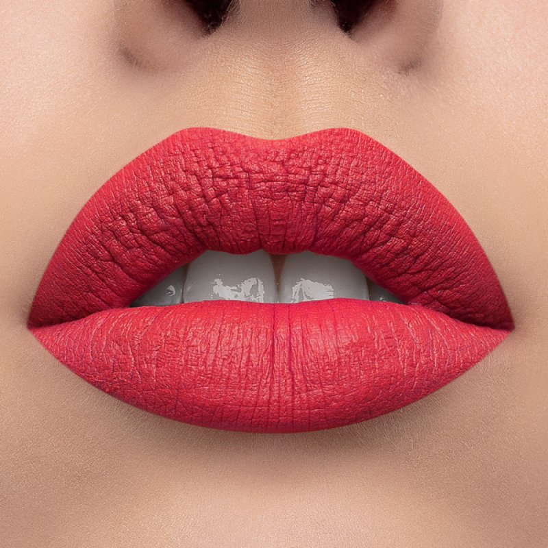 Mulac Cosmetics MARILYN Creamy Matte Lipstick Strawberry Red with Pastel Texture