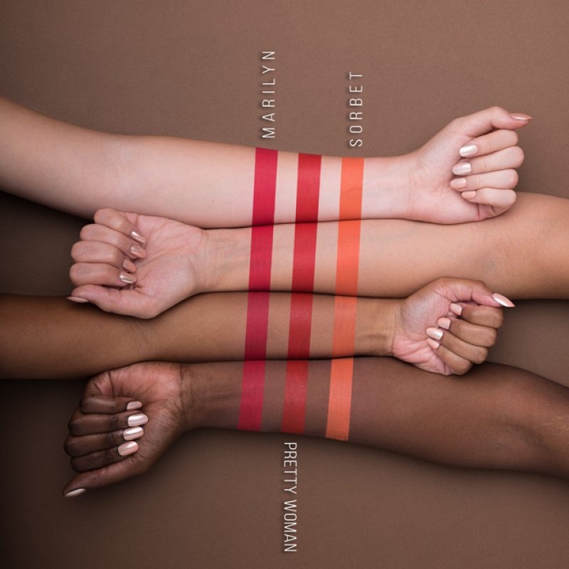 Mulac Cosmetics MARILYN Creamy Matte Lipstick Strawberry Red with Pastel Texture