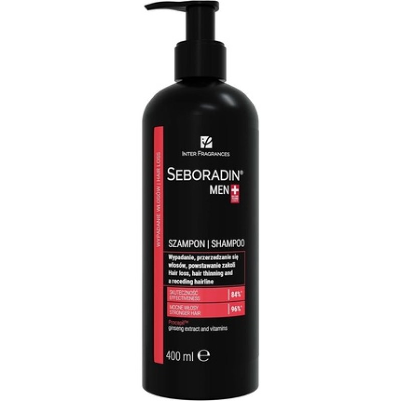 SEBORADIN MEN Hair Shampoo For Hair Loss Thinning 400ml Vitamins Natural Extracts Thickening Growth Natur Technology