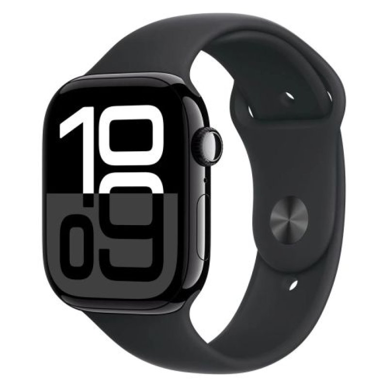 Apple Watch Series 10 GPS 42mm Jet Black Alu Case, Black Sport Band S/M EU MWWE3