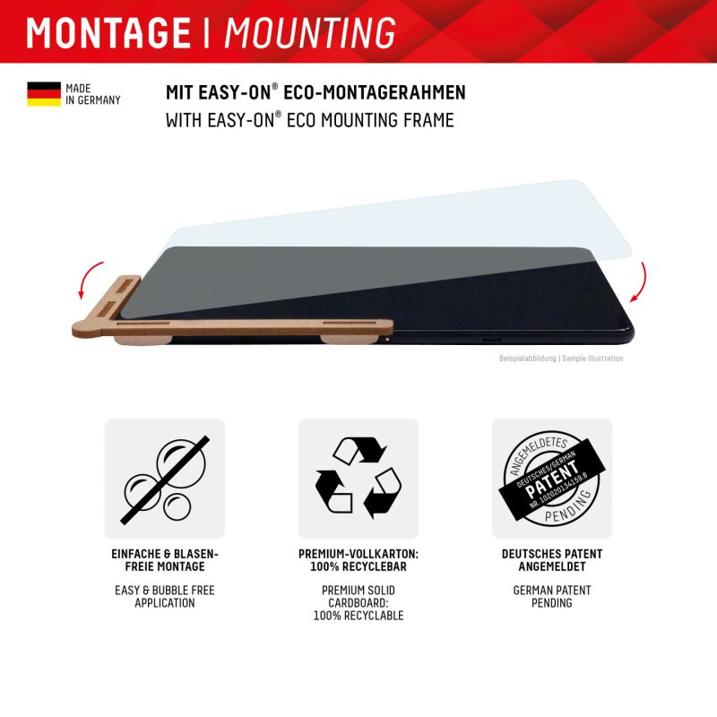 Displex Tablet Glass (9H) for Apple iPad Air 13'' (2024), Eco Mounting Frame, unbreakable, ultra-slim, invisible