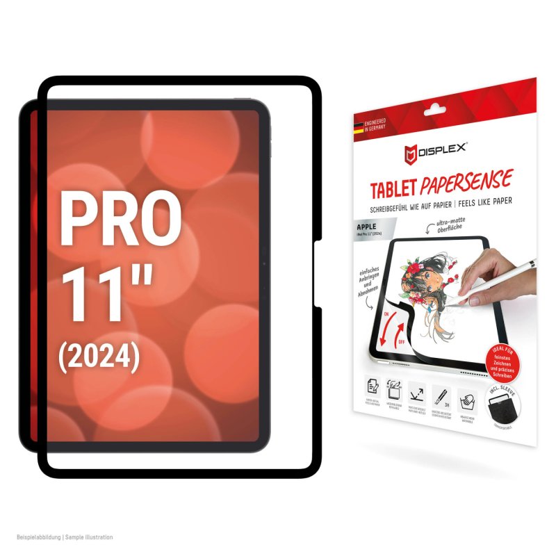 Displex TABLET PAPERSENSE for iPad Pro 11'' (2024), removable writing or drawing film with Paper Feeling