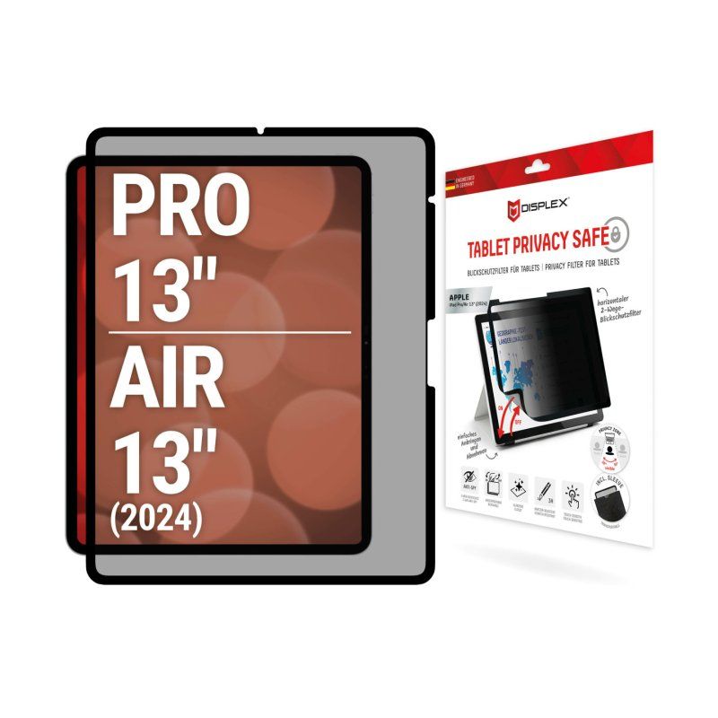 Displex TABLET PRIVACY SAFE removable 2-way privacy filter for iPad Pro 13'' (2024)/Air 13'' (2024)