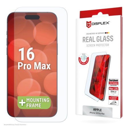 DISPLEX Real Glass Glasschutzfolie für iPhone 16 Pro Max