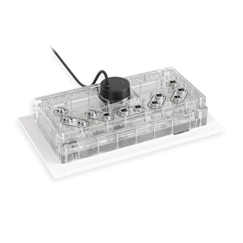 Alphacool Apex Distroplate Dark Base Pro 901 White mit A