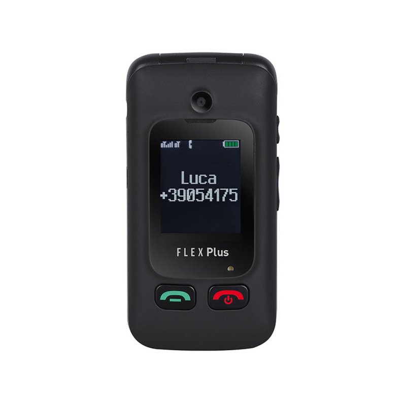 TELEFONO TREVI FLEX PLUS 55 FLIP SENIOR PHONE DUAL SCREEN BLACK