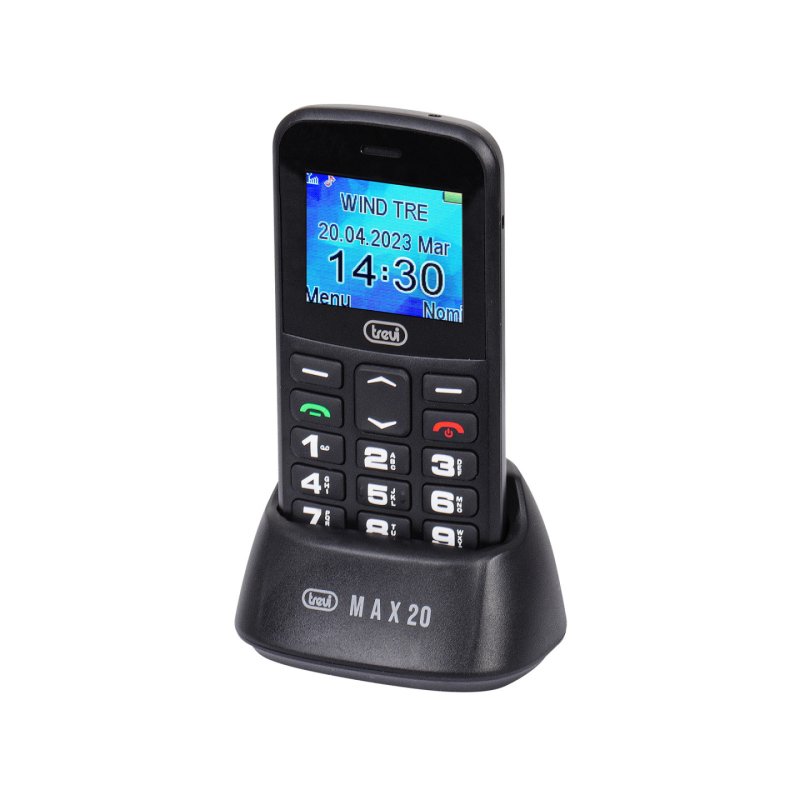 Trevi Max 20 4,5 cm (1.77") 160 g Noir Téléphone pour seniors