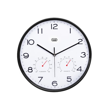 RELOJ PARED TREVI OM 3510 T 30CM WALL CLOCK TERM. HYGROM. BLACK