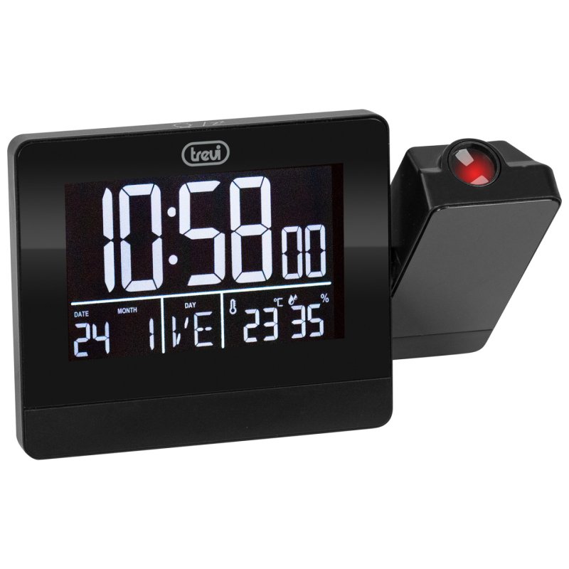 RELOJ DESPERTADOR TREVI EC 884 PJ CON PROJECTION DIGITAL ALARM CLOCK BLACK