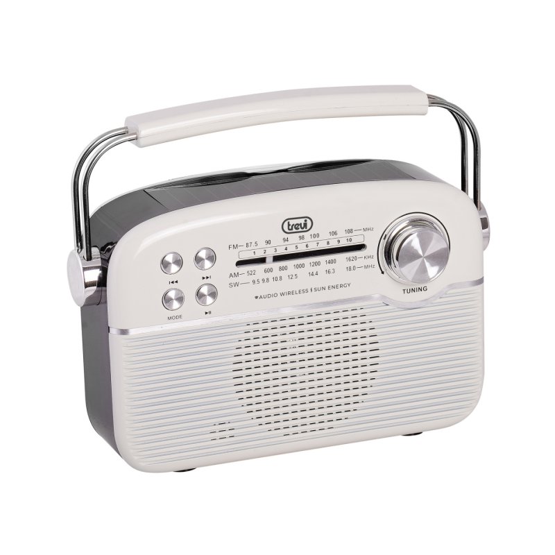 RADIO TREVI RA 7F50 BT PORTABLE RADIO CARGA SOLAR AW SD TIF. WHITE