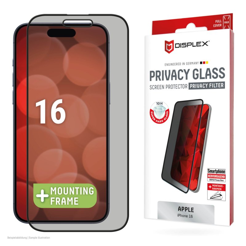 DISPLEX Privacy Glasschutzfolie FC für iPhone 16