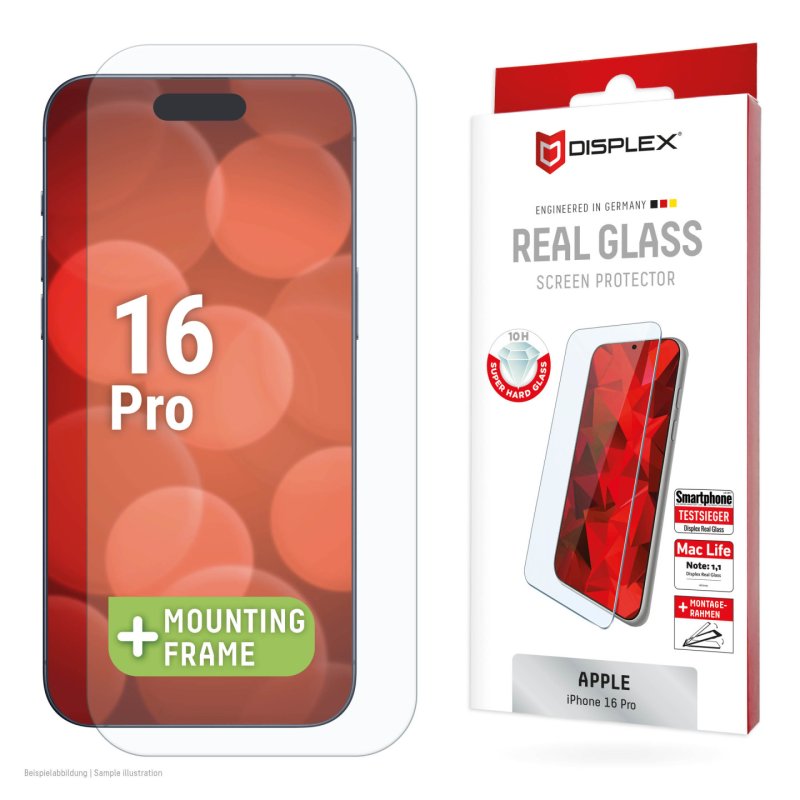 DISPLEX Real Glasschutzfolie für iPhone 16 Pro