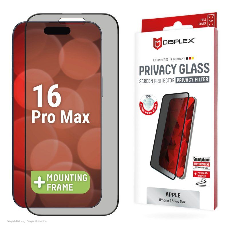 DISPLEX Privacy Glasschutzfolie FC für iPhone 16 Pro Max