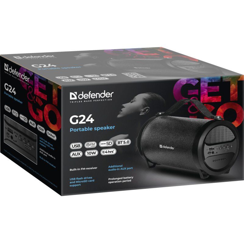 Defender G24 Enceinte portable mono Noir 10 W
