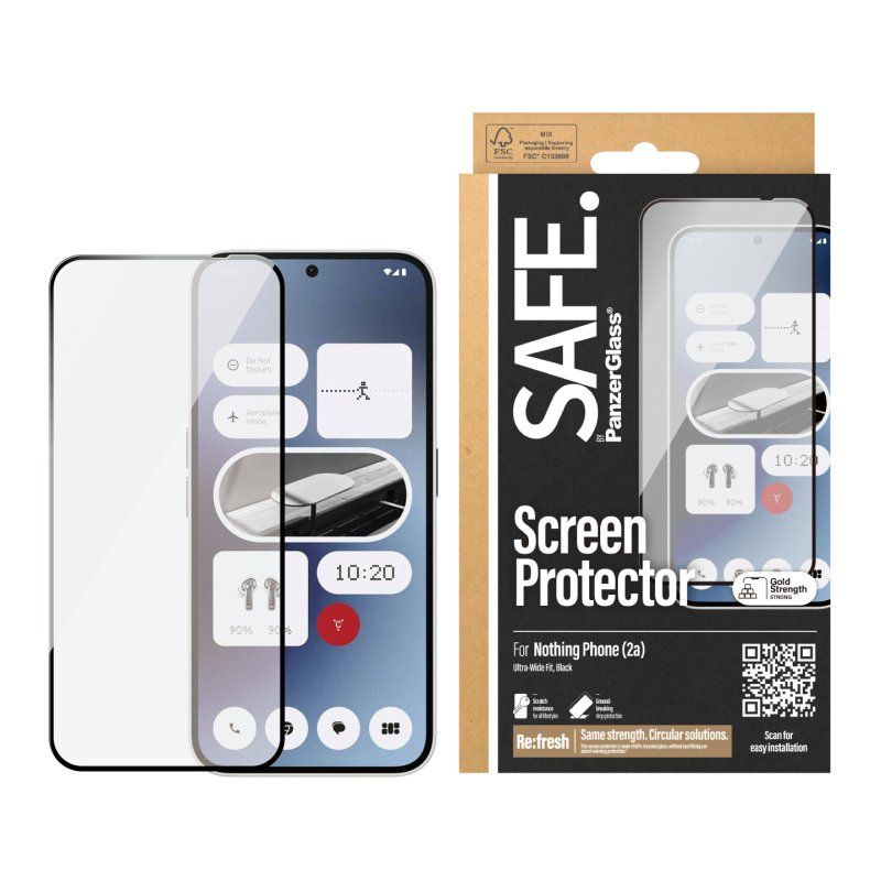 PanzerGlass SAFE. by Screen Protector Nothing Phone 2a | 2a Plus |Ultra-Wide Fit
