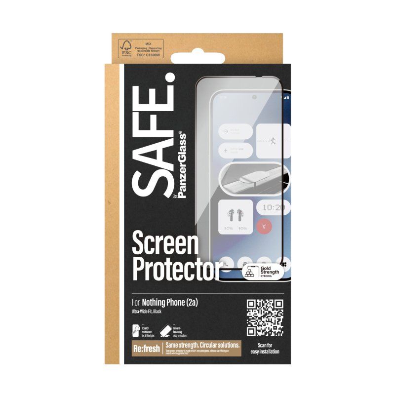 PanzerGlass SAFE. by Screen Protector Nothing Phone 2a | 2a Plus |Ultra-Wide Fit