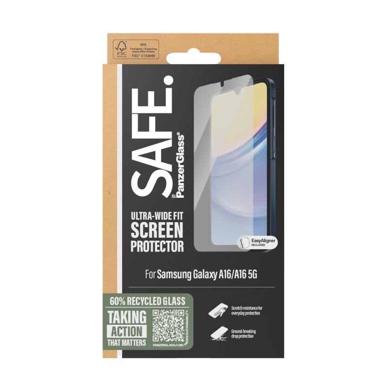 SAFE by PanzerGlass - Screen Protector - Samsung New A15/A16 5G - Ultra-Wide Fit