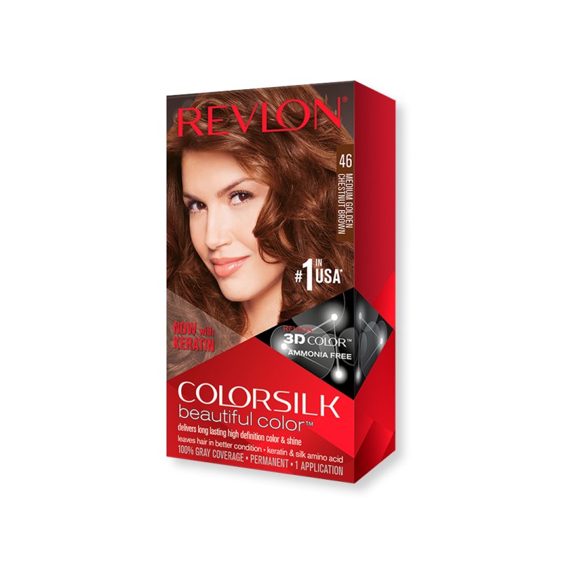 Revlon Colorsilk Beautiful Color, Medium Golden Chestnut Brown 46