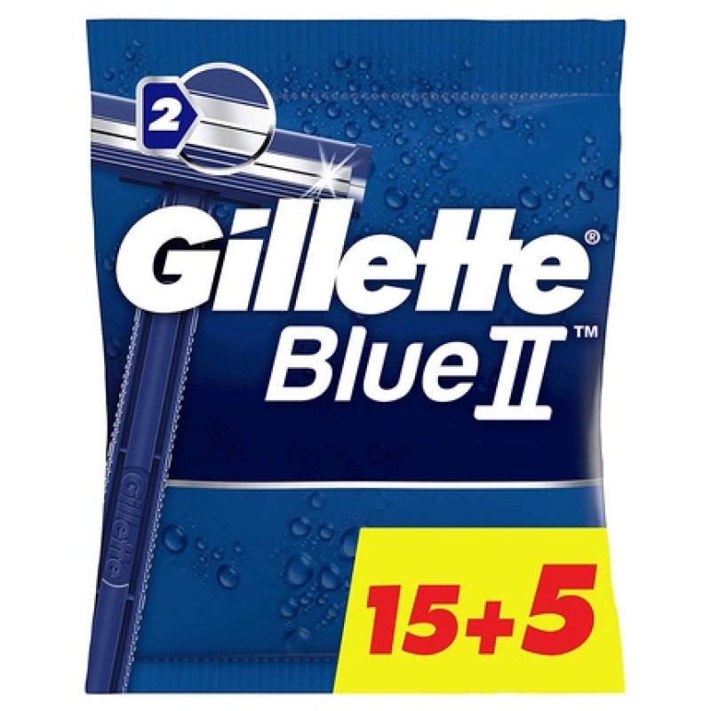 Gillette Disposable Blue II 15 5 20 Pieces Blue